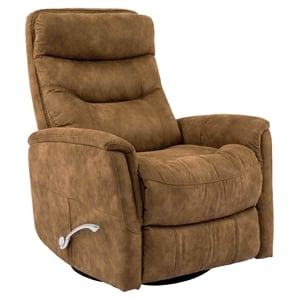 pemberly row transitional leather manual swivel glider recliner