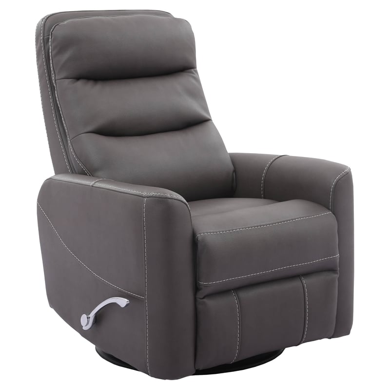 Pemberly Row Polyester/PU Manual Swivel Glider Recliner in Haze Brown