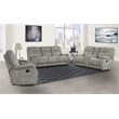 Pemberly Row Transitional Polyester Glider Recliner in Shadow Natural