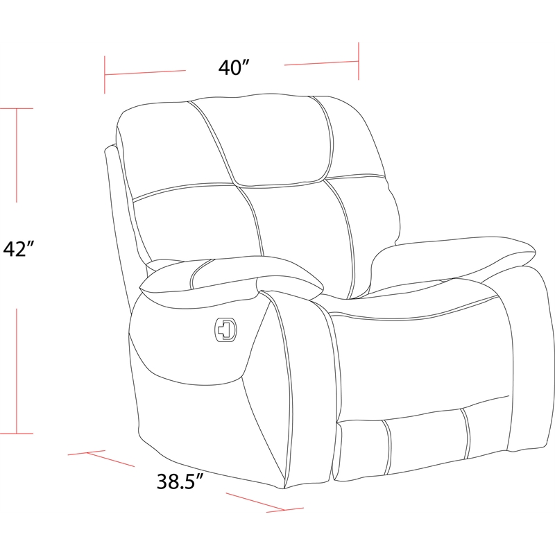 Pemberly Row Transitional Polyester Glider Recliner in Shadow Natural