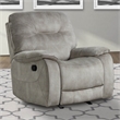 Pemberly Row Transitional Polyester Glider Recliner in Shadow Natural