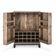 Pemberly Row Fixed Shelves Transitional Wood Bar Cabinet in Antique Gray