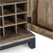 Pemberly Row Fixed Shelves Transitional Wood Bar Cabinet in Antique Gray
