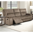 Pemberly Row Polyester Manual Drop Down Console Sofa in Kona Brown