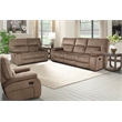 Pemberly Row Polyester Manual Drop Down Console Sofa in Kona Brown