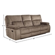 Pemberly Row Polyester Manual Drop Down Console Sofa in Kona Brown