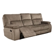 Pemberly Row Polyester Manual Drop Down Console Sofa in Kona Brown