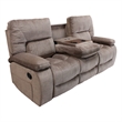 Pemberly Row Polyester Manual Drop Down Console Sofa in Kona Brown
