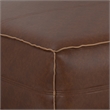 Pemberly Row Square Pouf in Distressed Dark Brown Vegan Faux Leather