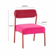 Pemberly Row Contemporary Hot Pink Velvet Dining Chair - Set of 2