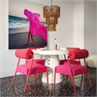 Pemberly Row Contemporary Hot Pink Velvet Dining Chair - Set of 2
