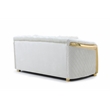 Pemberly Row Modern Velvet Upholstered Loveseat in Ivory/Gold Finish