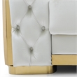 Pemberly Row Modern Velvet Upholstered Loveseat in Ivory/Gold Finish