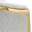 Pemberly Row Modern Velvet Upholstered Loveseat in Ivory/Gold Finish