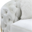 Pemberly Row Modern Velvet Upholstered Loveseat in Ivory/Gold Finish