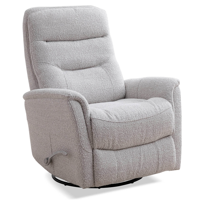 Pemberly Row Cotton Fabric Swivel Glider Recliner in Fossil Gray