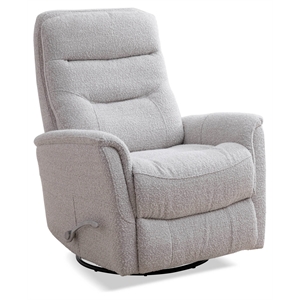 Pemberly Row Cotton Fabric Swivel Glider Recliner in Fossil Gray