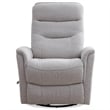 Pemberly Row Cotton Fabric Swivel Glider Recliner in Fossil Gray