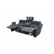Pemberly Row Fabric Power Drop Down Console Sofa in Charcoal