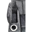 Pemberly Row Fabric Power Drop Down Console Sofa in Charcoal