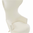 Pemberly Row Velvet Channel Tufted Wingback Chair in Cream Finish