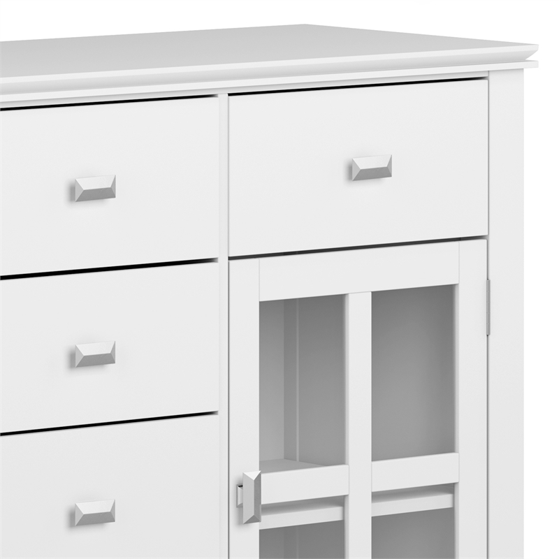 Pemberly Row SOLID WOOD 54 inch Wide Sideboard Buffet Credenza - White