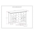 Pemberly Row SOLID WOOD 54 inch Wide Sideboard Buffet Credenza - White