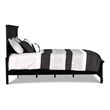 Pemberly Row Contemporary Solid Wood 5/0 Q Panel Bed in Black