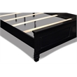 Pemberly Row Contemporary Solid Wood 5/0 Q Panel Bed in Black