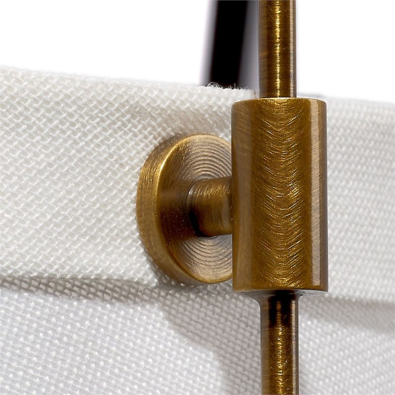 Pemberly Row 1-Light Metal & Linen Wall Sconce in Brass/Off White