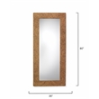 Pemberly Row Handwoven Coastal Seagrass Rattan Floor Mirror in Natural