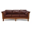 Pemberly Row Modern / Contemporary Leather Sofa in Brown/Chestnut