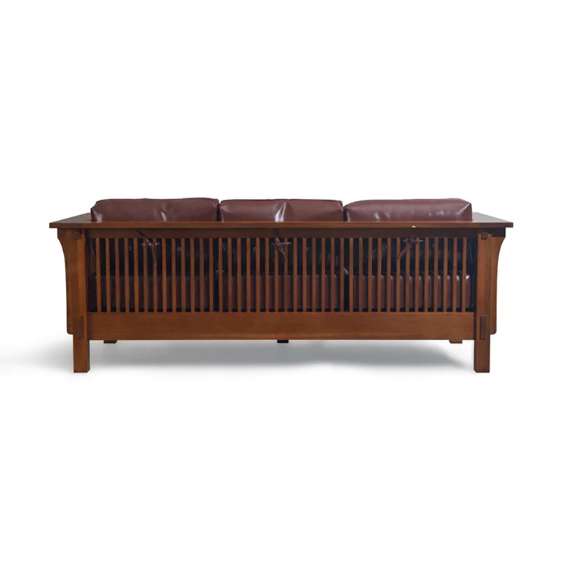 Pemberly Row Modern / Contemporary Leather Sofa in Brown/Chestnut