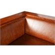 Pemberly Row Contemporary Leather Side Sofa in Chestnut Brown