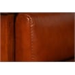 Pemberly Row Contemporary Leather Panel Arm Chair in Russet Brown