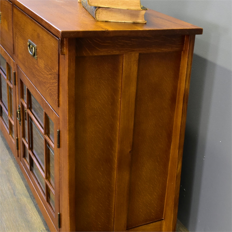 Pemberly Row Modern / Contemporary Solid Wood Sideboard in Oak