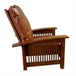 Pemberly Row Contemporary Leather Morris Chair in Reddish Brown