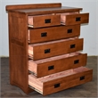 Pemberly Row Modern 6-Drawer Solid Wood Dresser in Cherry Oak