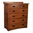 Pemberly Row Modern 6-Drawer Solid Wood Dresser in Cherry Oak