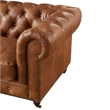 Pemberly Row Modern Mission Leather Loveseat in Light Chestnut