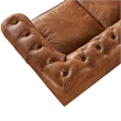 Pemberly Row Modern Mission Leather Loveseat in Light Chestnut