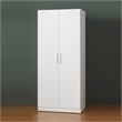 Pemberly Row 6-Shelf Contemporary Engineered Wood Tall Shoe Cabinet in White