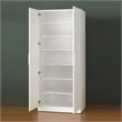 Pemberly Row 6-Shelf Contemporary Engineered Wood Tall Shoe Cabinet in White