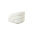 Pemberly Row Modern Fabric and Wood Swivel Accent Chair in White