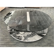 Pemberly Row Modern Faux Marble & Wood Coffee Table in Black/White