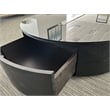 Pemberly Row Modern Faux Marble & Wood Coffee Table in Black/White