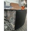 Pemberly Row Modern Faux Marble & Wood Coffee Table in Black/White