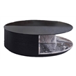 Pemberly Row Modern Faux Marble & Wood Coffee Table in Black/White