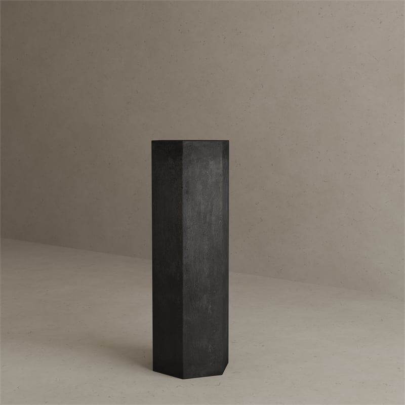 Pemberly Row Modern / Contemporary Hexagon Pedestal Tall in Black