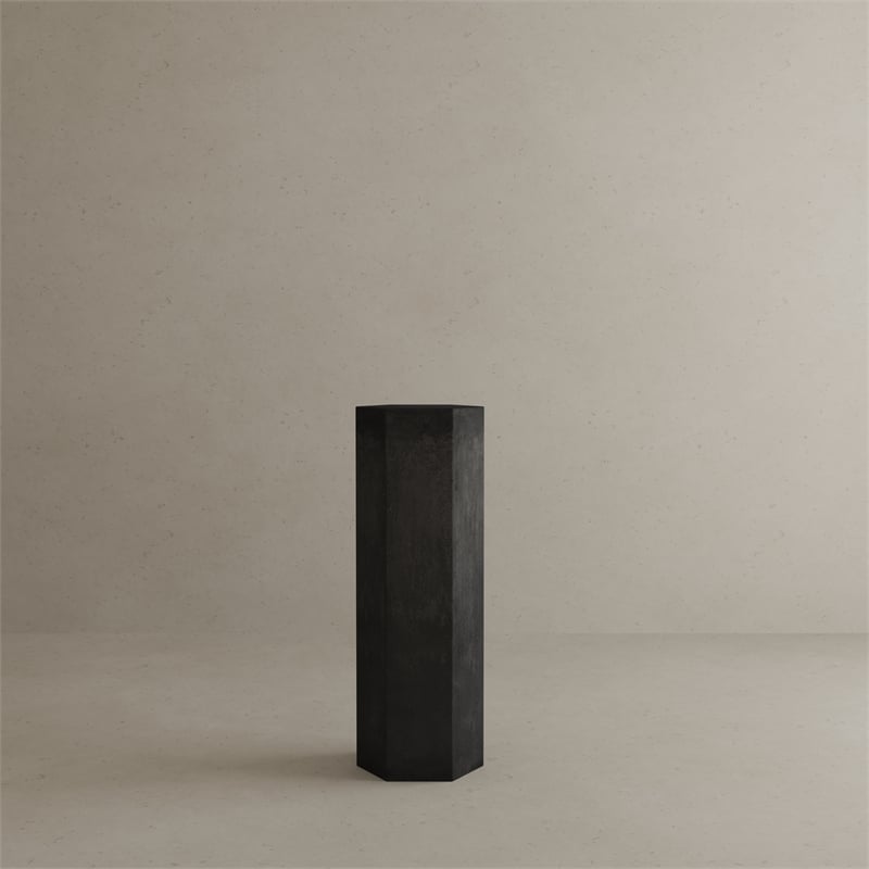 Pemberly Row Modern / Contemporary Hexagon Pedestal Tall in Black